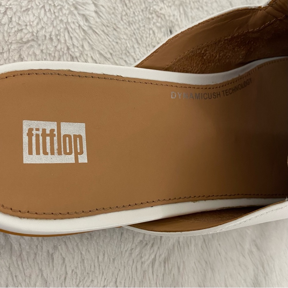 Fitflop Gracie Urban White Leather Beaded Circle Mules Women’s Size 8 - Picture 11 of 11